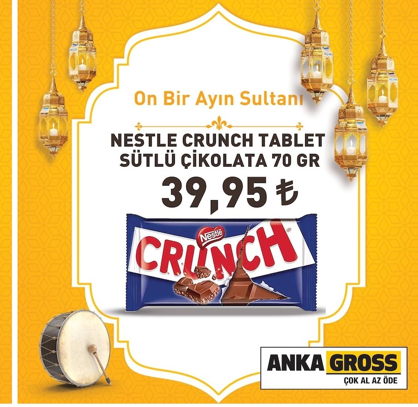 Nestle Crunch Tablet Sütlü Çikolata 70 Gr