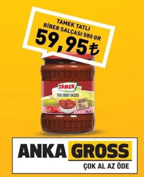 Tamek Tatlı Biber Salçası 580 Gr