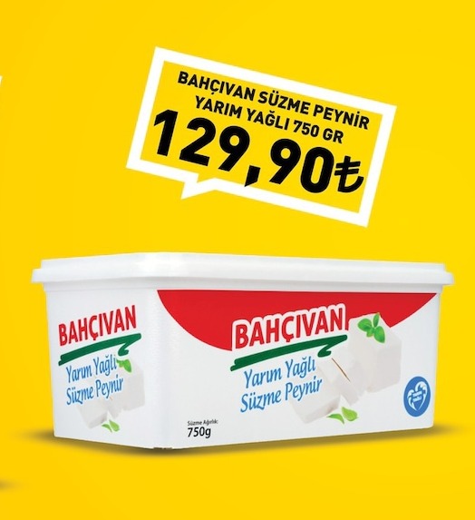 Bahçıvan Süzme Peynir Yarım Yağlı 750 Gr