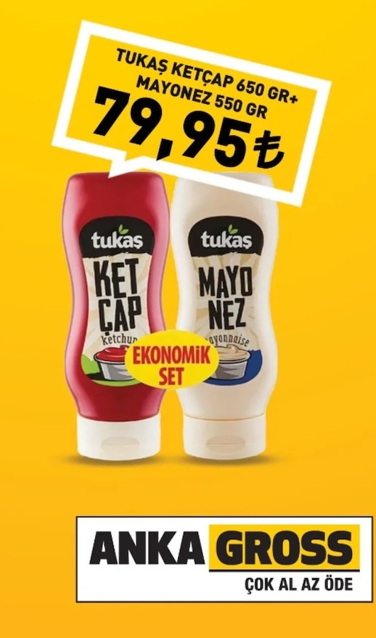 Tukaş Ketçap 650 Gr+ Mayonez 550 Gr
