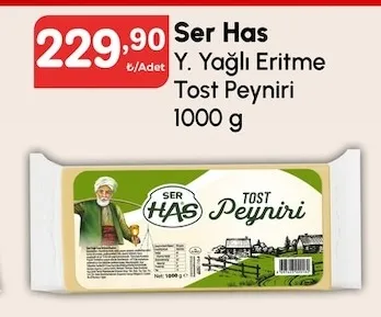 Ser Has Y. Yağlı Eritme Tost Peyniri 1000 G