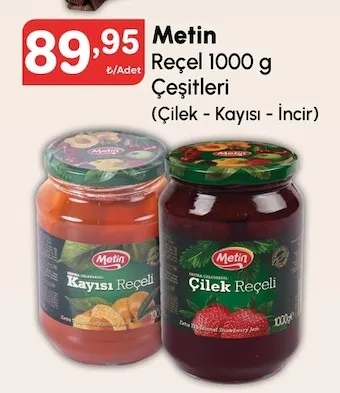 Metin Reçel 1000 G Çeşitleri (Çilek - Kayısı - İncir)