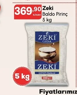 Zeki Baldo Pirinç 5 Kg