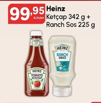 Heinz Ketçap 342 G + Ranch Sos 225 G