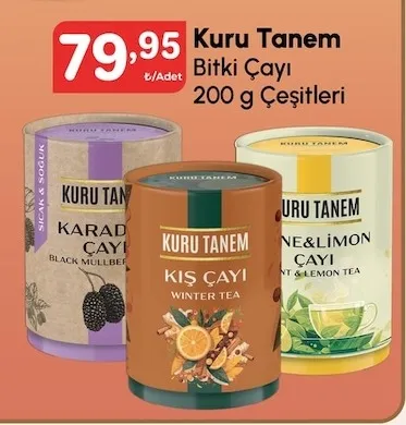Kuru Tanem Bitki Çayı 200 G Çeşitleri