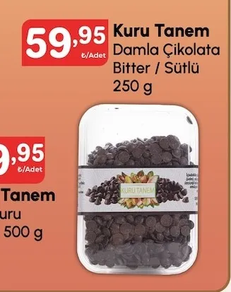 Kuru Tanem Damla Çikolata Bitter / Sütlü 250 G