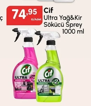 Cif Ultra Yağ&Kir Sökücü Sprey 1000 Ml