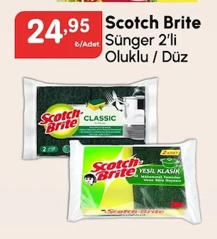 Scotch Brite Sünger 2'Li Oluklu / Düz
