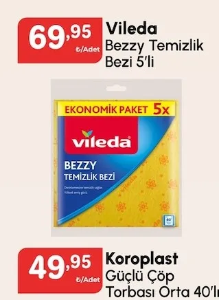 Vileda Bezzy Temizlik Bezi 5'Li