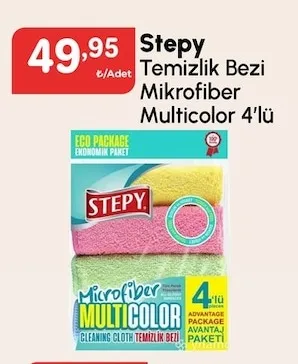 Stepy Temizlik Bezi Mikrofiber Multicolor 4'Lü
