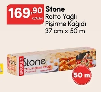 Stone Rotto Yağlı Pişirme Kağıdı 37 Cm X 50 M
