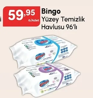 Bingo Yüzey Temizlik Havlusu 96'Lı