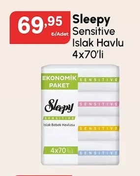 Sleepy Sensitive Islak Havlu 4X70'Li