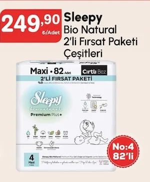 Sleepy Bio Natural 2'Li Fırsat Paketi Çeşitleri