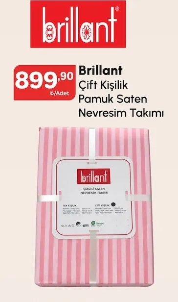 Brillant Çift Kişilik Pamuk Saten Nevresim Takımı