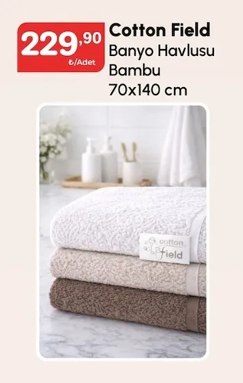 Cotton Field Banyo Havlusu Bamboo 70X140 Cm