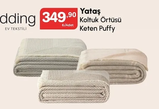 Yataş Koltuk Örtüsü Keten Puffy