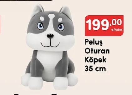 Peluş Oturan Köpek 35 Cm