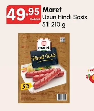 Maret Uzun Hindi Sosis 5'Li 210 G