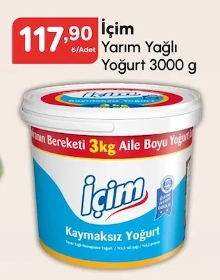 İçim Yarım Yağlı Yoğurt 3000 G