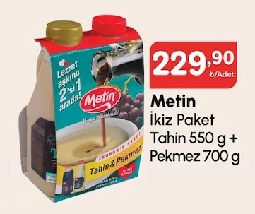 Metin İkiz Paket Tahin 550 G + Pekmez 700 G