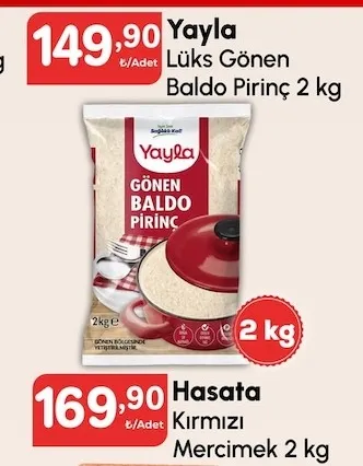 Yayla Lüks Gönen Baldo Pirinç 2 Kg