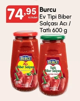 Burcu Ev Tipi Biber Salçası Acı / Tatlı 600 G