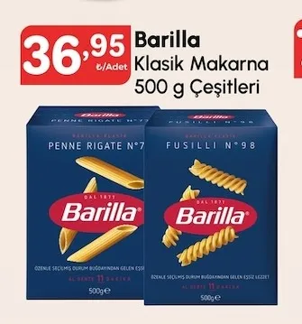 Barilla Klasik Makarna 500 G Çeşitleri
