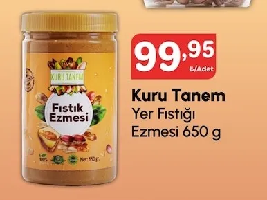 Kuru Tanem Yer Fıstığı Ezmesi 650 G