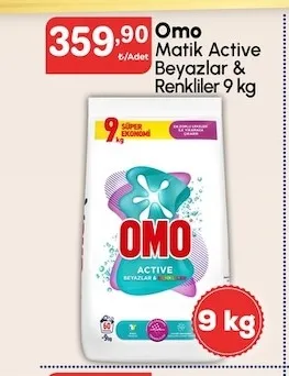 Omo Matik Active Beyazlar & Renkliler 9 Kg