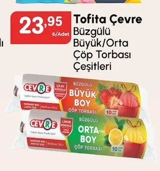 Tofita Çevre Büzgülü Büyük/Orta Çöp Torbası Çeşitleri