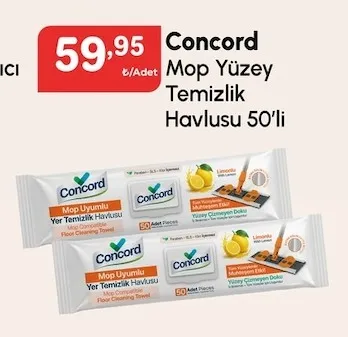 Concord Mop Yüzey Temizlik Havlusu 50'Li