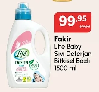 Fakir Life Baby Sıvı Deterjan Bitkisel Bazlı 1500 Ml