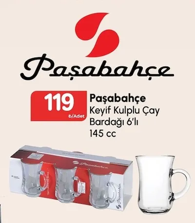 Paşabahçe Keyif Kulplu Çay Bardağı 6'Lı 145 Cc
