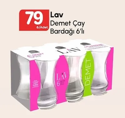 Lav Demet Çay Bardağı 6'Lı