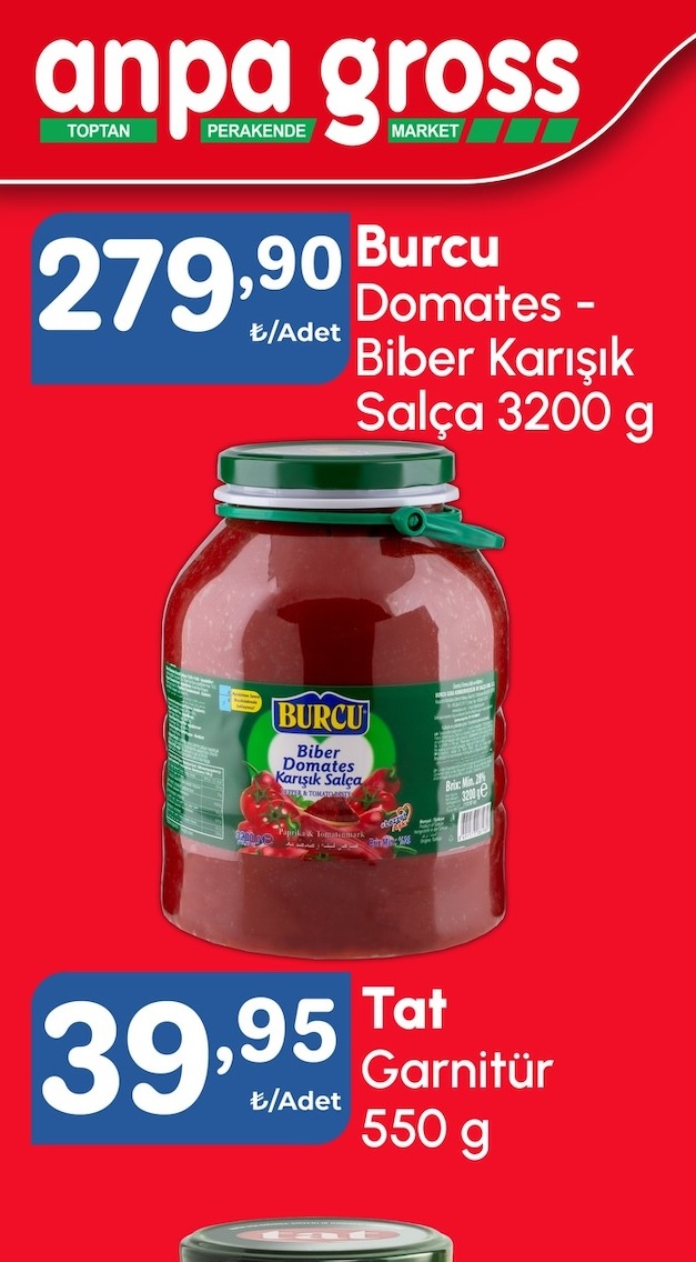 Burcu Domates - Biber Karışık Salça 3200 G