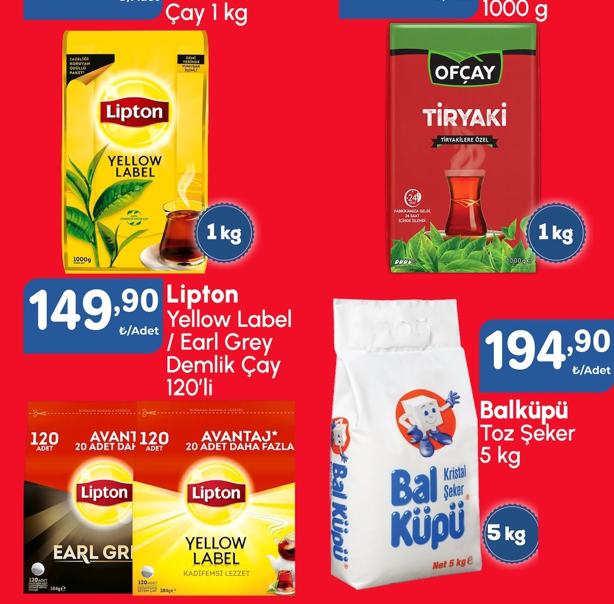 Lipton Yellow Label / Earl Grey Demlik Çay 120'Li