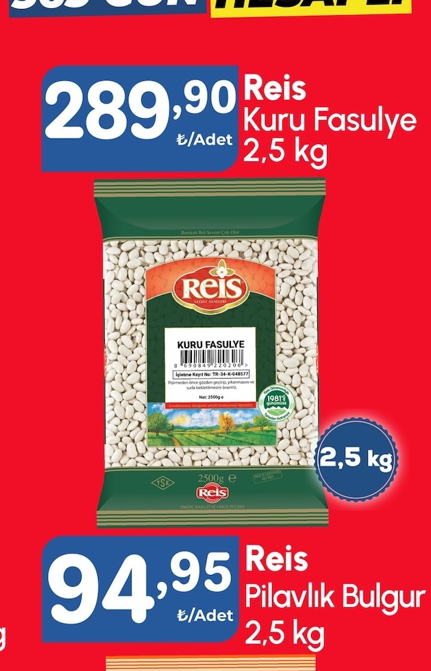 Reis Kuru Fasulye 2,5 Kg