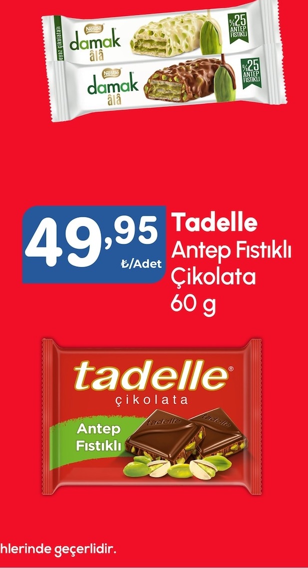 Tadelle Antep Fıstıklı Çikolata 60 G