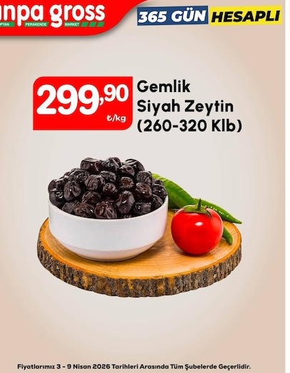 Gemlik Siyah Zeytin (260-320 Klb)