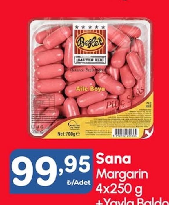 Sana Margarin 4X250 G +Yayla Baldo Pirinç 500 G