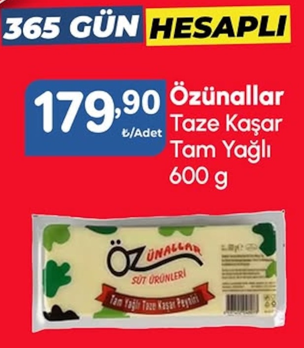 Özünallar Taze Kaşar Tam Yağlı 600 G