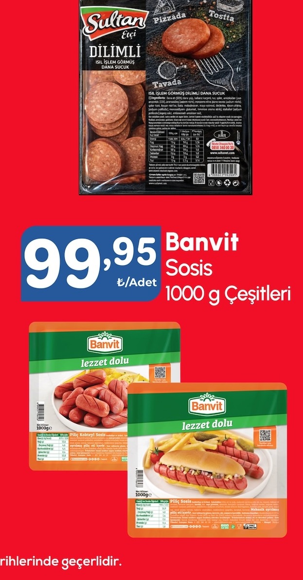 Banvit Sosis 1000 G Çeşitleri
