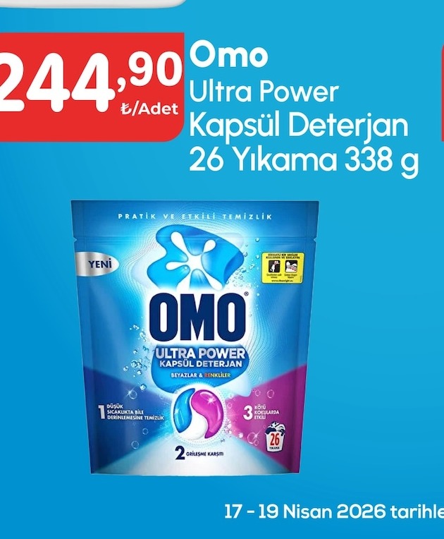 Omo Ultra Power Kapsül Deterjan 26 Yıkama 338 G