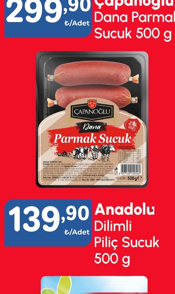 Anadolu Dilimli Piliç Sucuk 500G