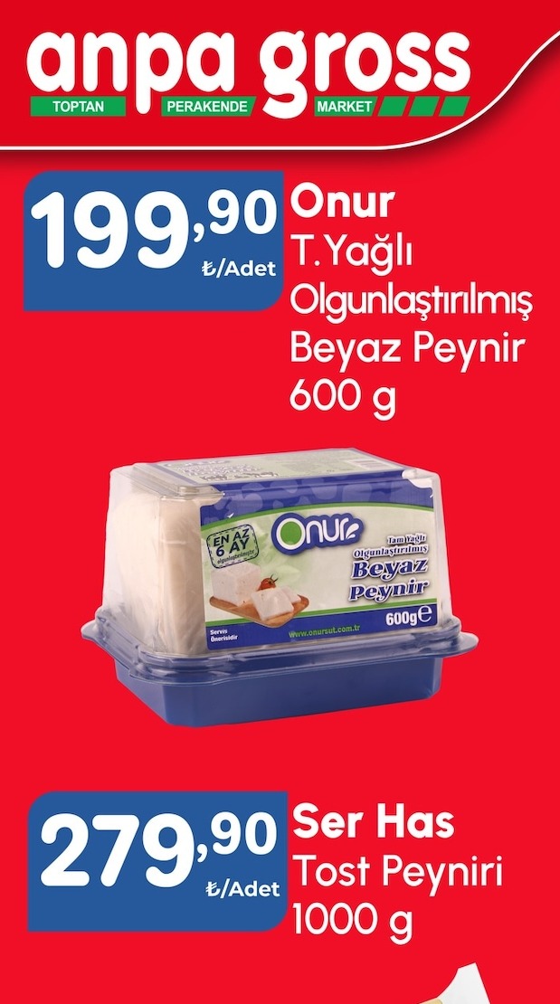 Onur T. Yagli Olgunlastirilmis Beyaz Peynir 600 G