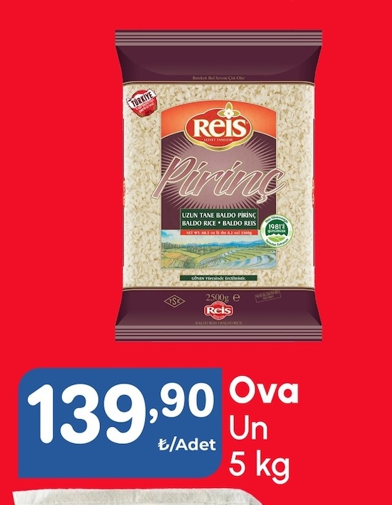 Reis Uzun Tane Baldo Pirinç 2500 G