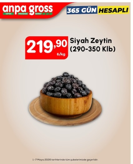 Anpa Gross Siyah Zeytin (290-350 Clb)