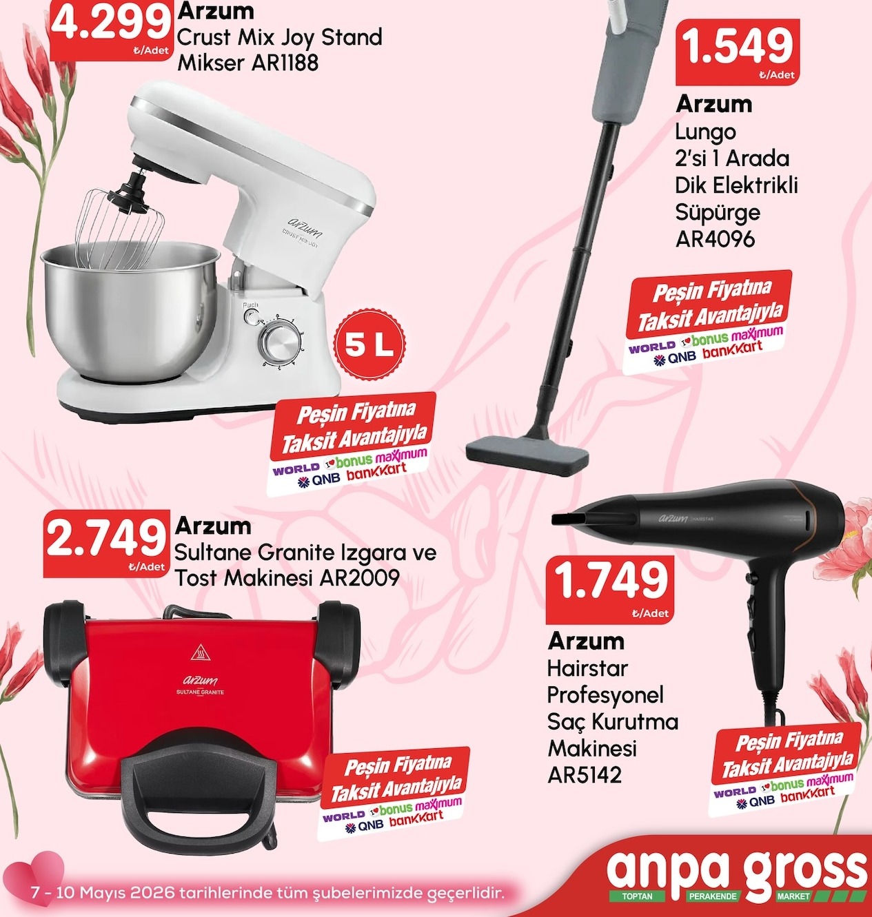 Arzum Crust Mix Joy Stand Mikser Ar1188 5L