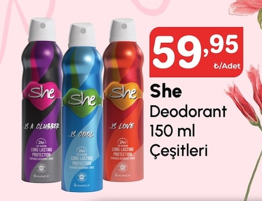 She Deodorant 150 Ml Çeşitleri